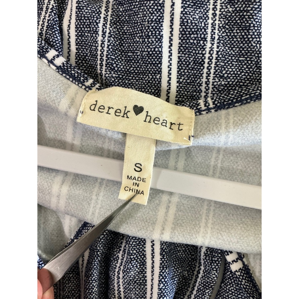 Derek Heart Dress Women's Small Striped Wrap Dress Casual Short Sleeve - Picture 5 of 9